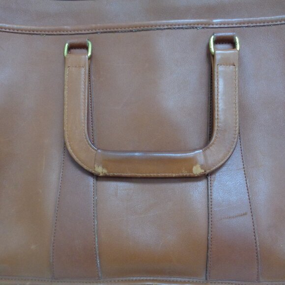 COACH Vintage 1980s Slim Briefcase Tan 17" x 11" - Picture 4 of 15